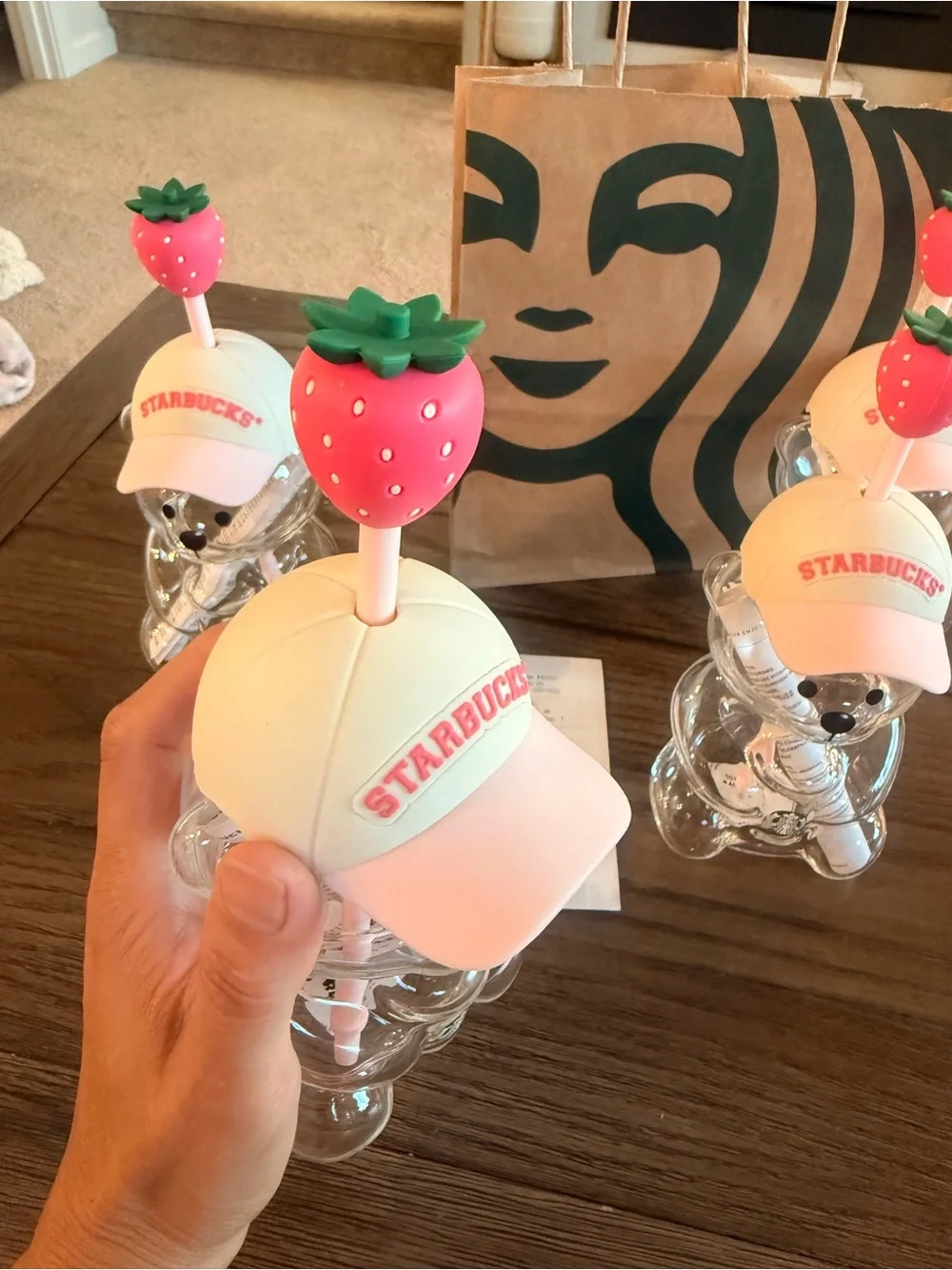 Starbucks Pink Strawberry Bearista Tumbler with Straw - Pink - Picture 5 of 6